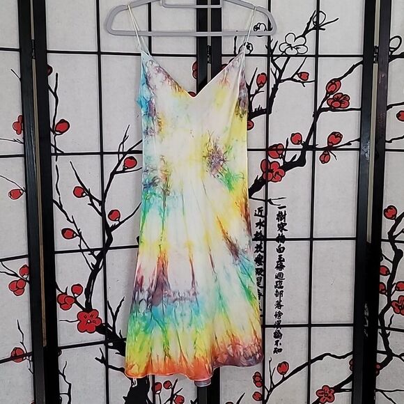 Dannijo Tye Dye Mini Slip Dress 100% Silk - Picture 3 of 9